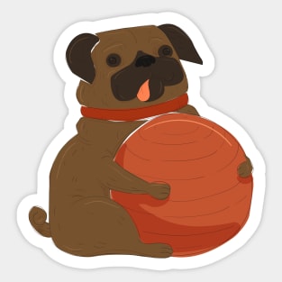 Pug Playing Sticker